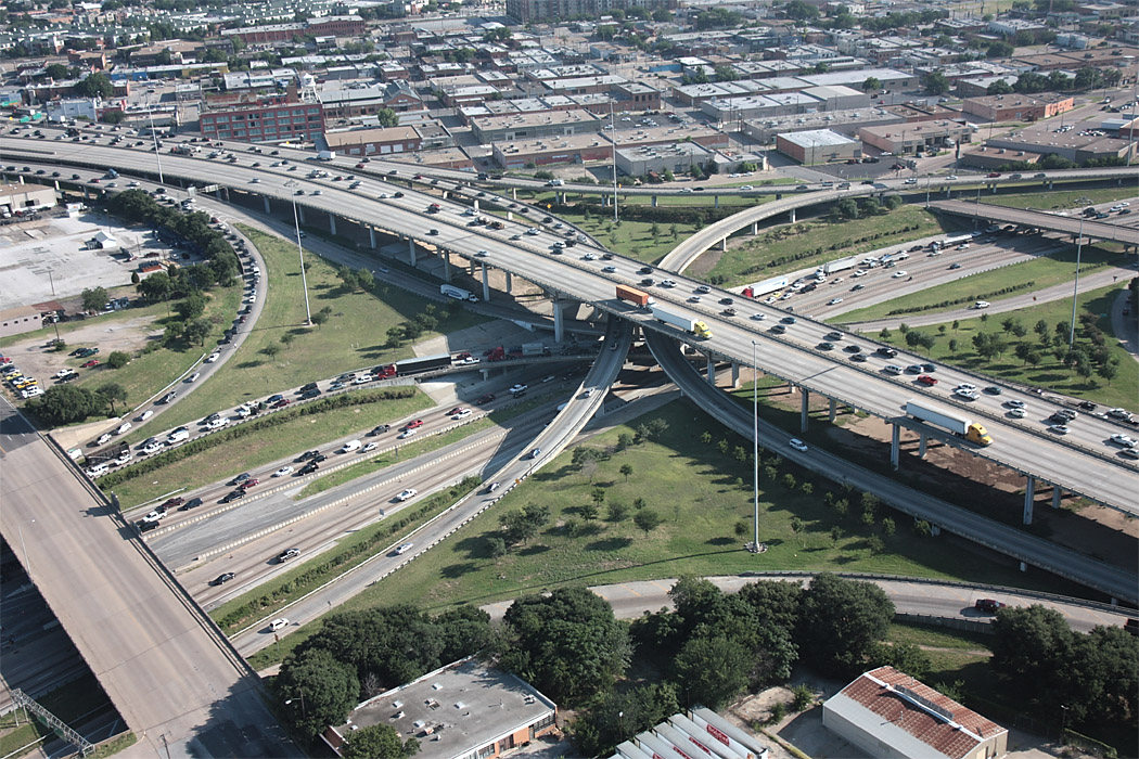 I-45 at I-30 aerial views