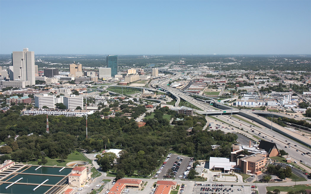 I-30 Downtown Fort Worth aerial views