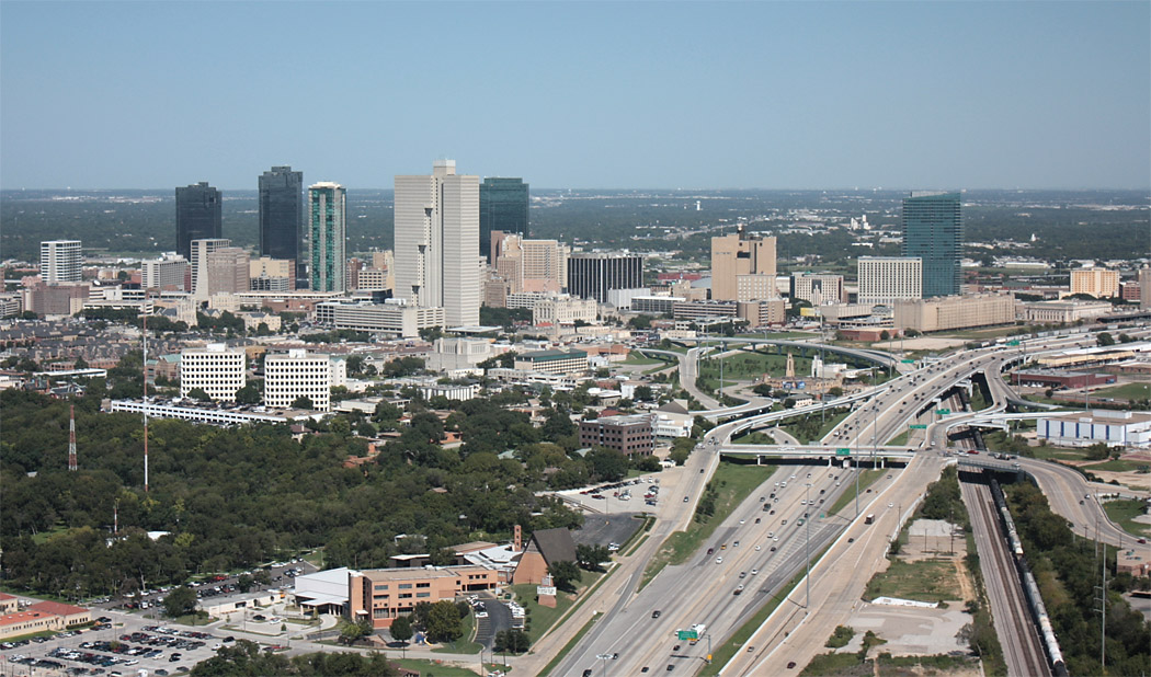 I-30 Downtown Fort Worth aerial views