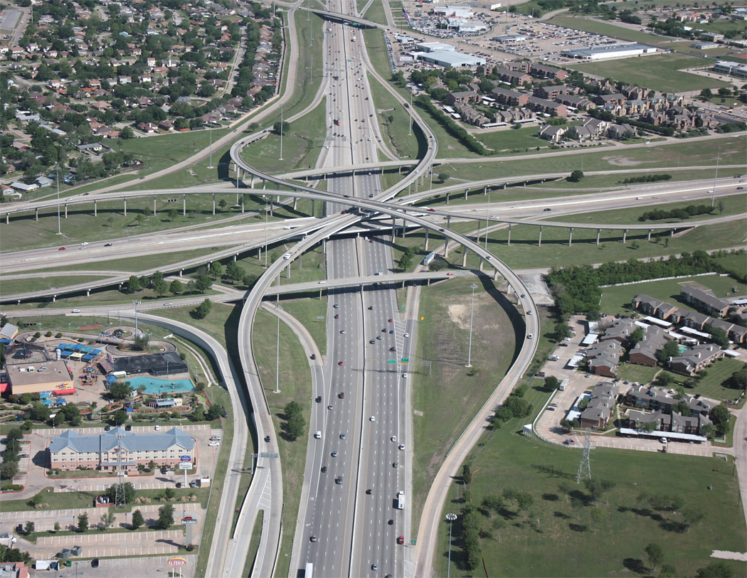 Archive: Original Interchange I-30 at I-635 aerial views