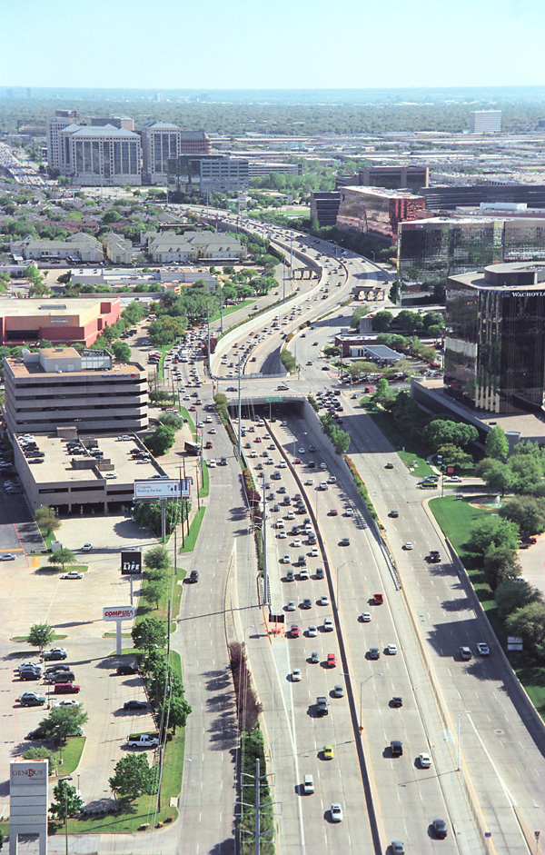 Dallas North Tollway in Addison aerial views