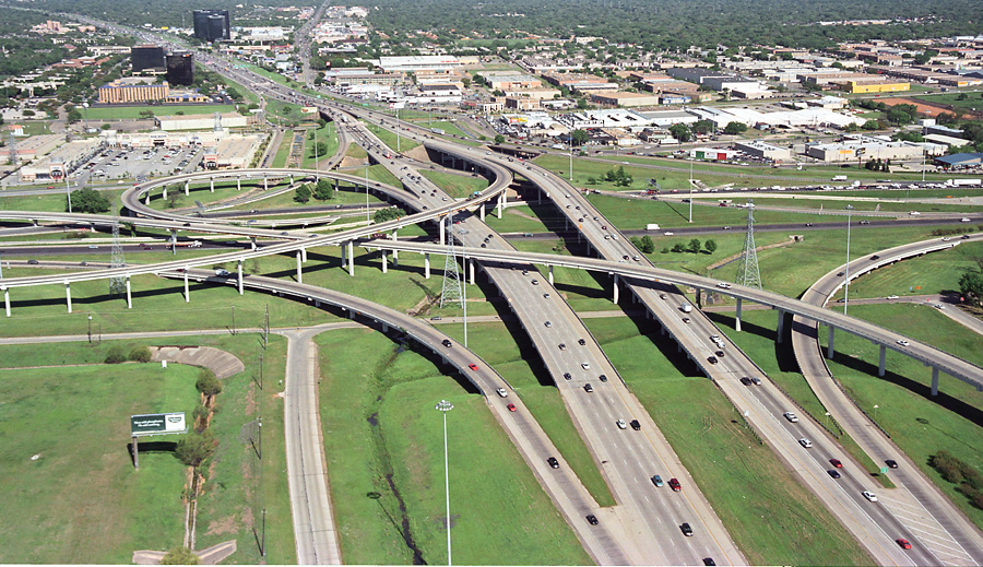 I-635 at I-35E aerial views